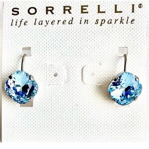 Sorrelli Aquamarine Crystal Drop Earrings NWT